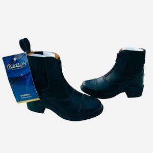 Ovation Synergy Youth Zip Paddock Boots Black Kids Size 13 Riding Equestrian